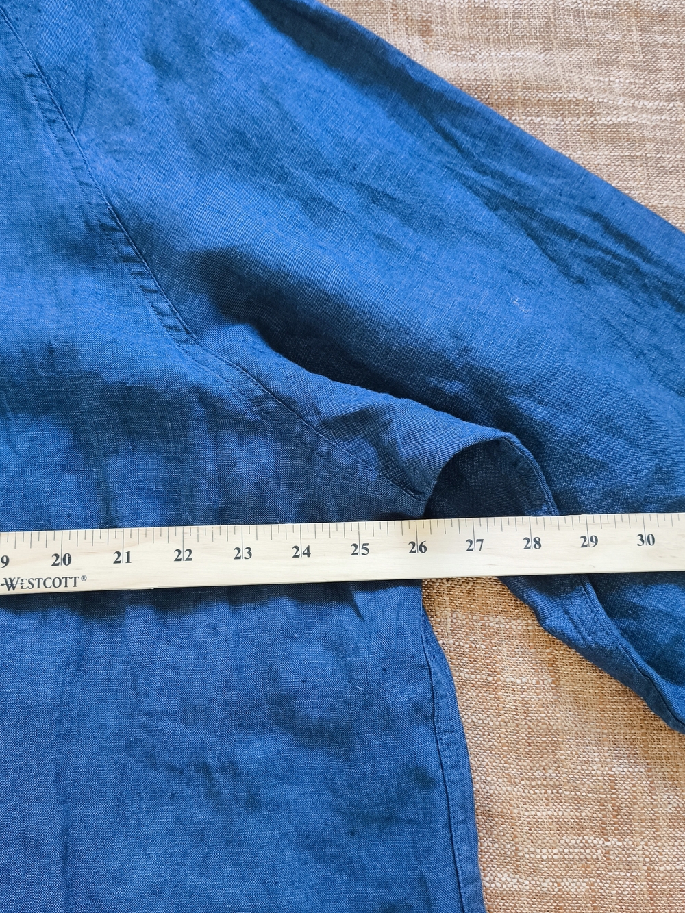 Muji 100 % Linen Chore Jacket Unstructed Men's Blue Linen Boxy Oversized Size XL - Picture 10 of 15
